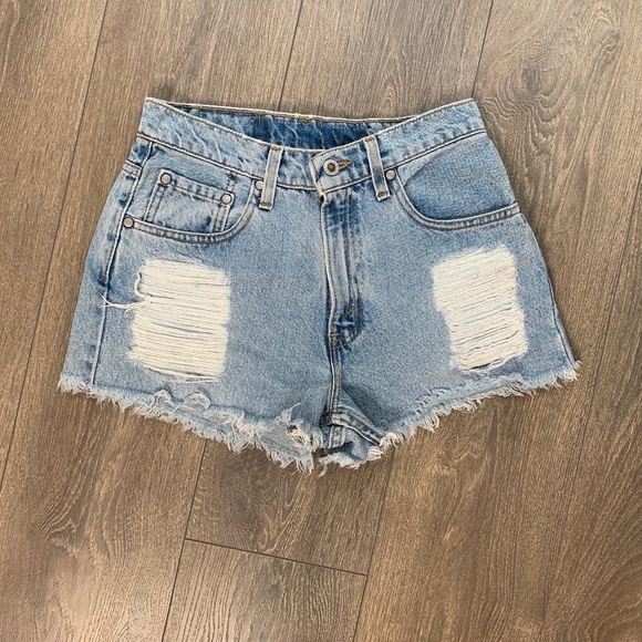 Levi's Thrasher Jorts Jean Shorts Denim Distressed Cutoffs 12th tribe light wash - Picture 4 of 16